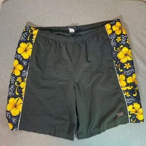 Speedo Hibiscus Swim Trunks Mens XL Tropical Board Shorts
